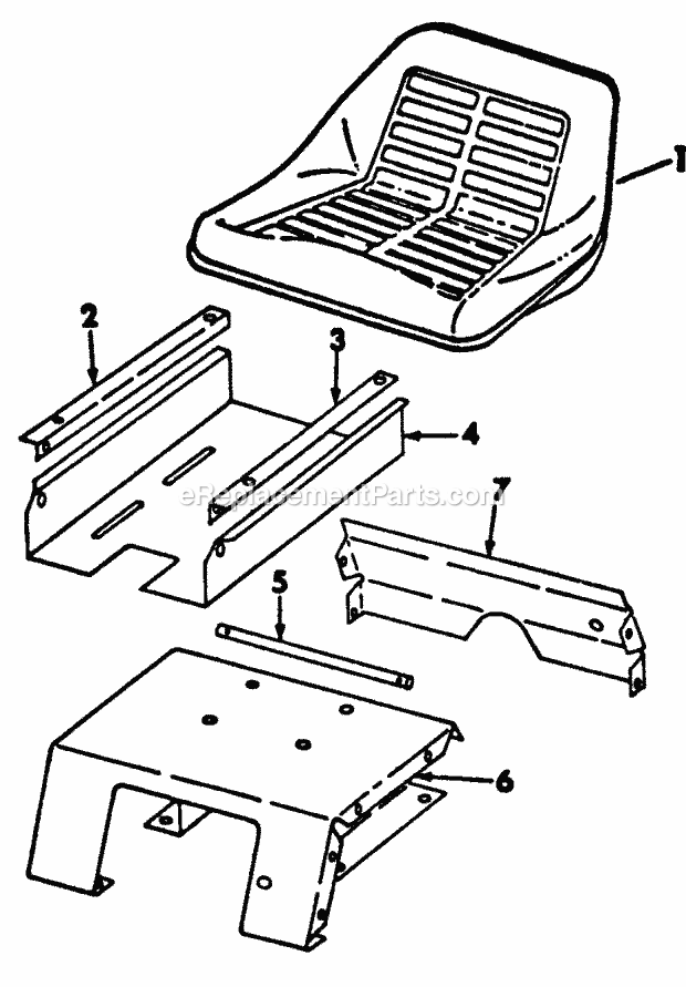 Seat Diagram and Parts List for 122  Cub Cadet Lawn Tractor